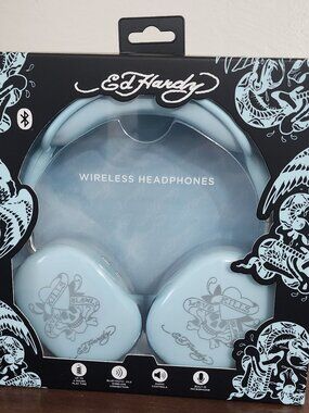 Ed Hardy Wireless Headphones (Blue)